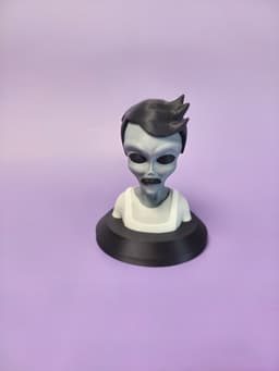 Grey Alien Burger Chef Bust 3d model