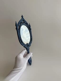 Gothic Cathedral Hand Mirror | Dark Fantasy Vanity Mirror 3D Print 3d model