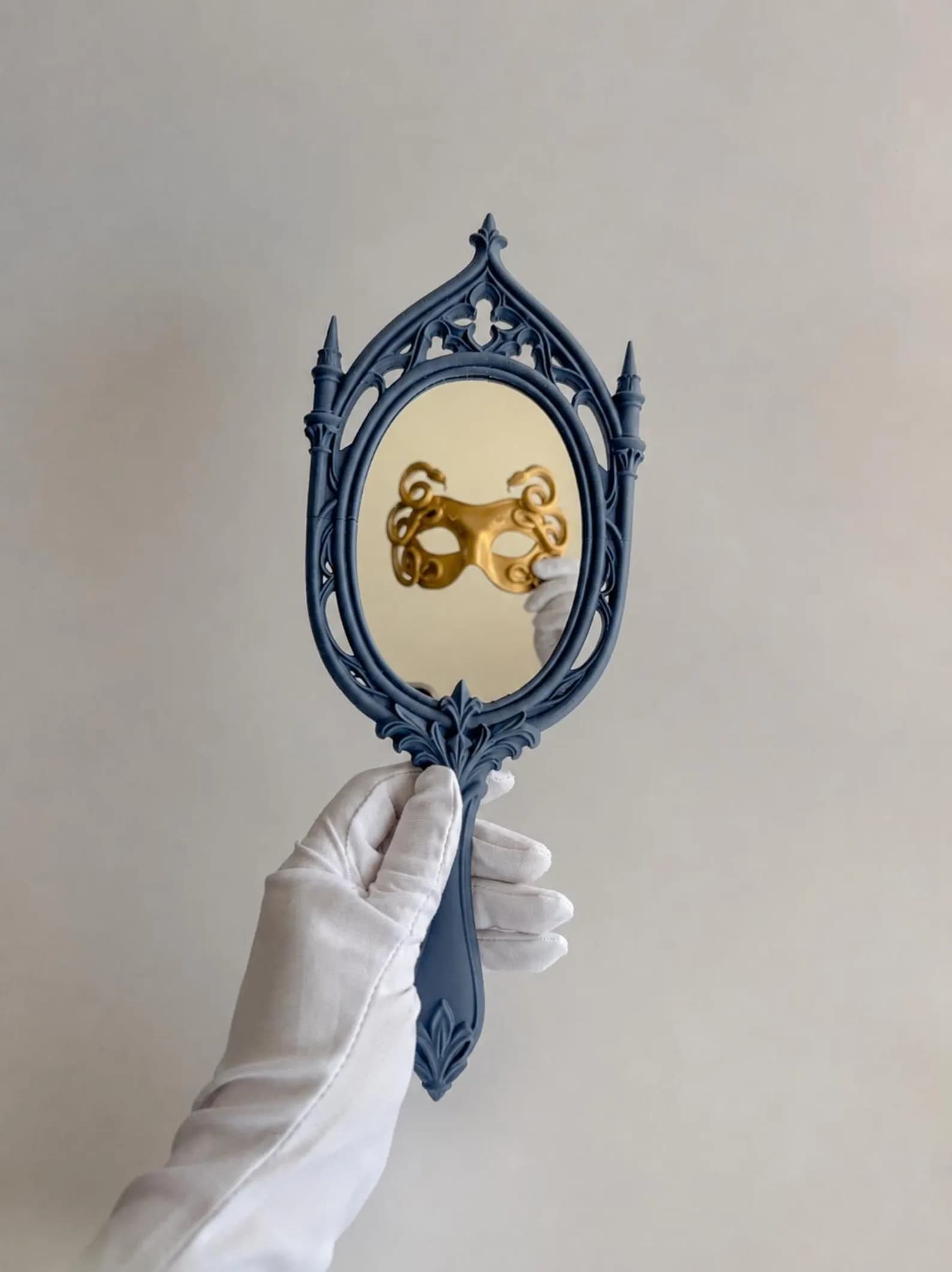 Gothic Cathedral Hand Mirror | Dark Fantasy Vanity Mirror 3D Print 3d model