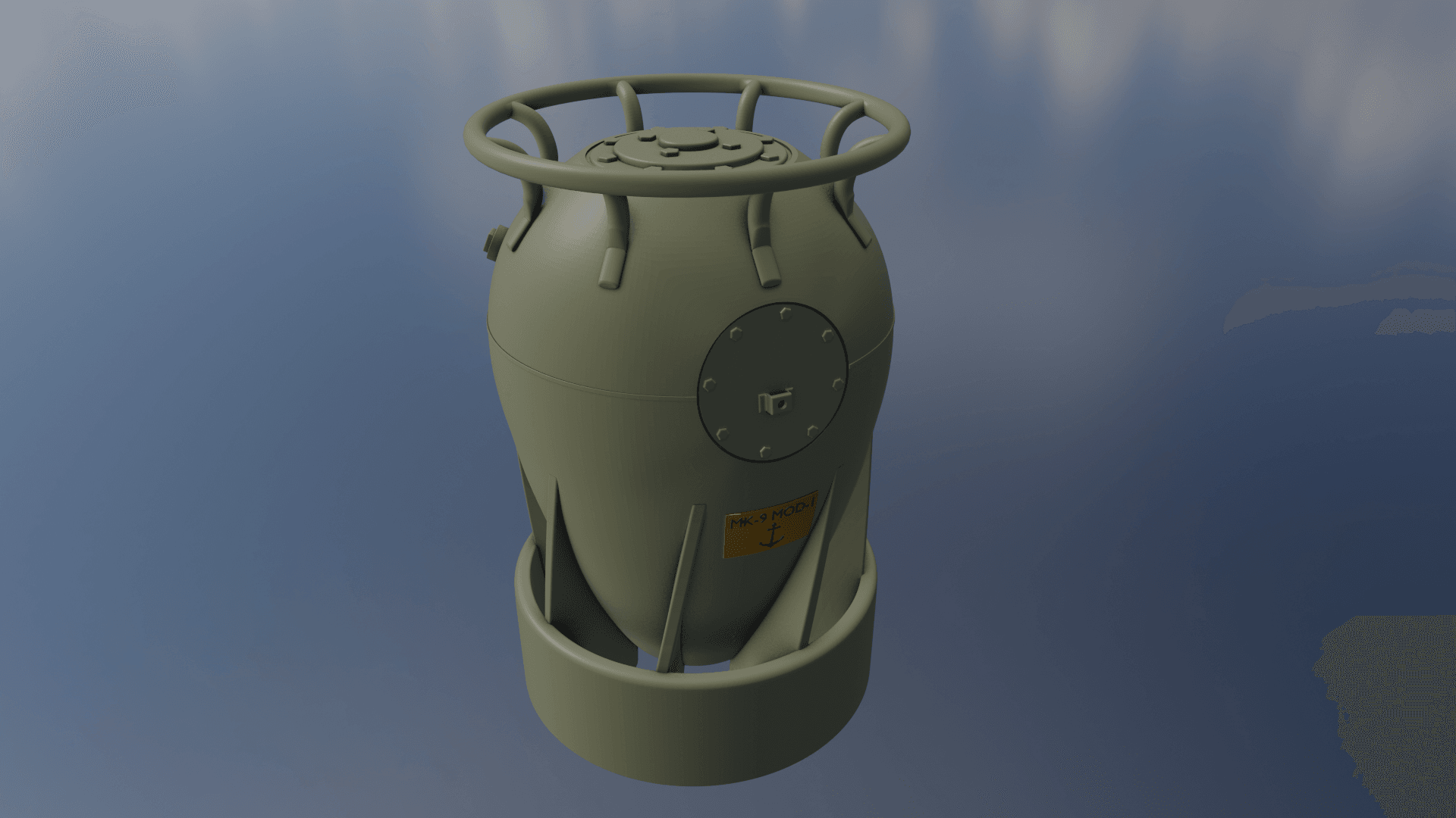 World War II Mark-9 Mod-1 US Navy Depth Charge 3d model
