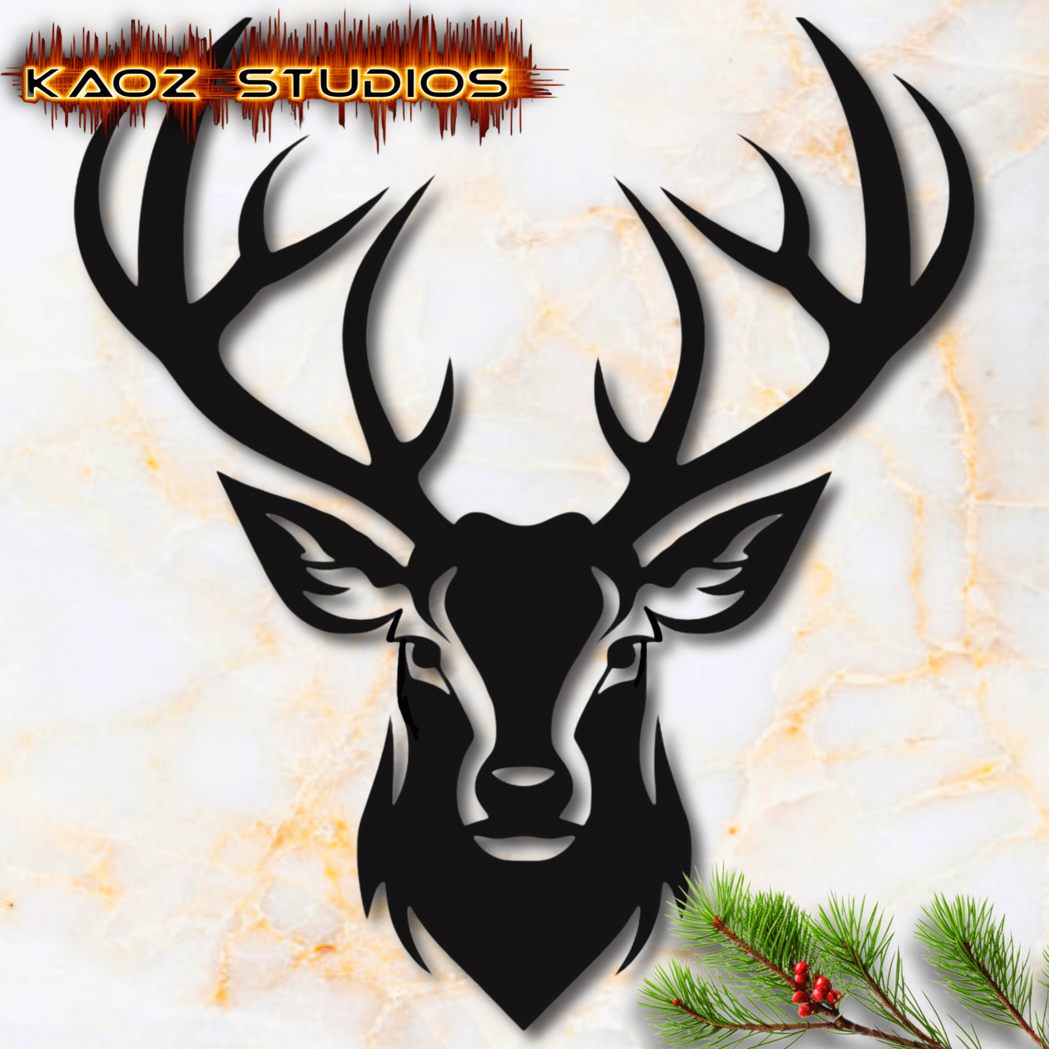 deer wall art woodland animal wall decor 2d animal 3d model