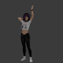 Cute Woman Stretching v2 3d model
