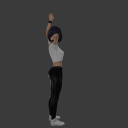 Cute Woman Stretching v2 3d model