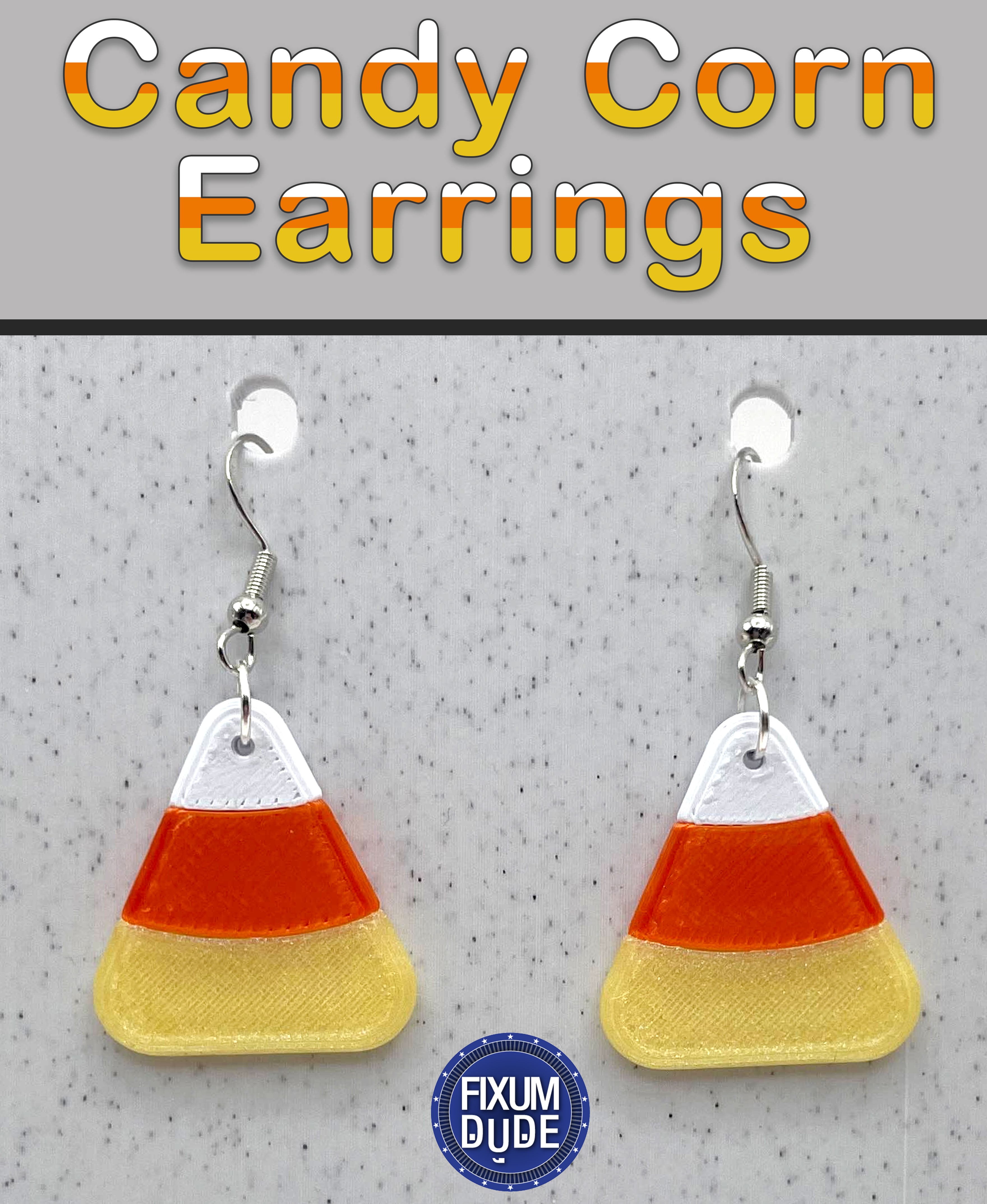 Simple Candy Corn Earrings 3d model