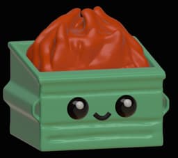 Happy Dumpster Fire Clicky Fidget and Keychain 3d model