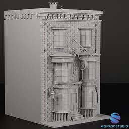 Magic Wand Shop Bookend Split - Commercial License 3d model