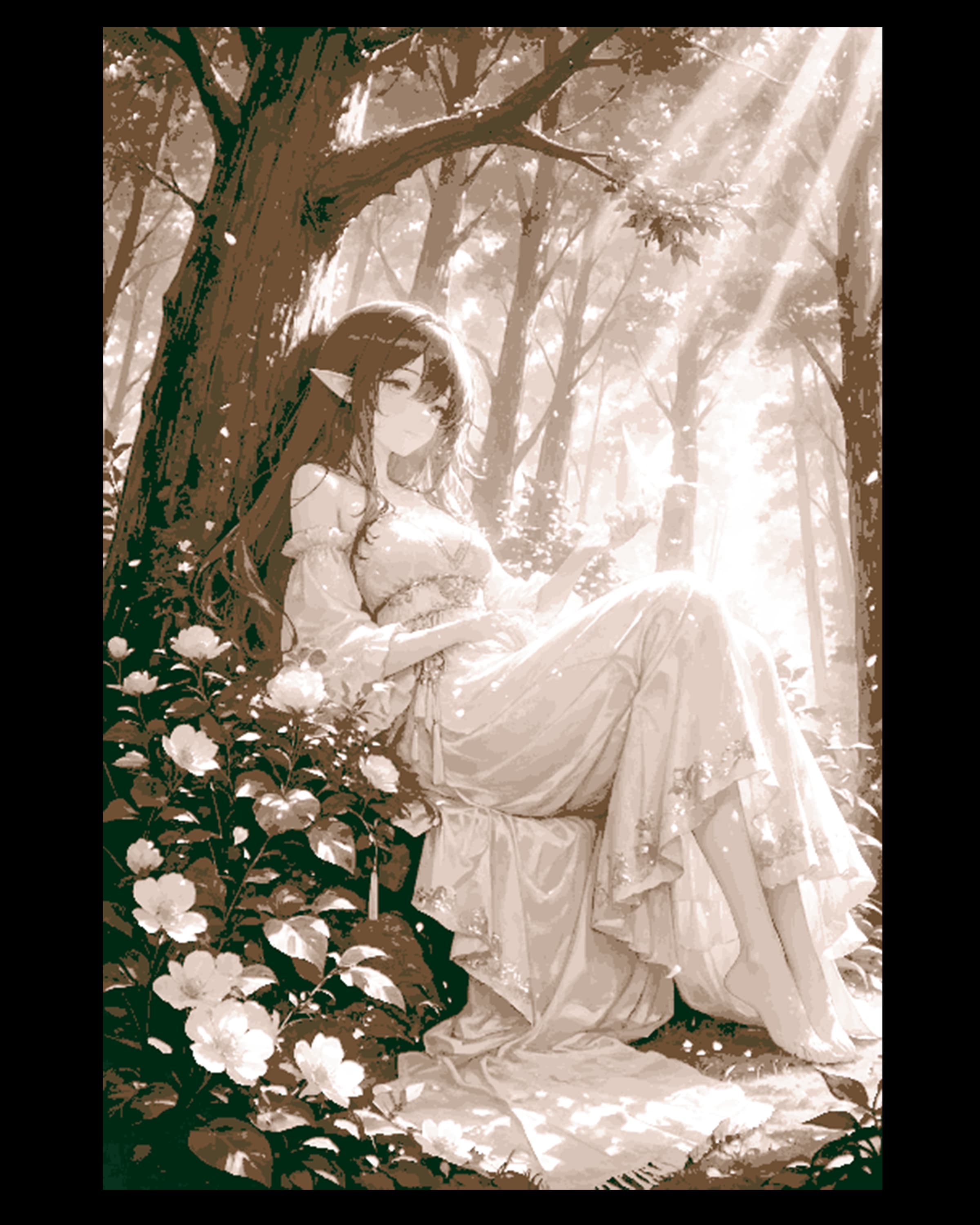 A quiet break in the fantastical forest - Elven Quiet - Hueforge Art 3d model