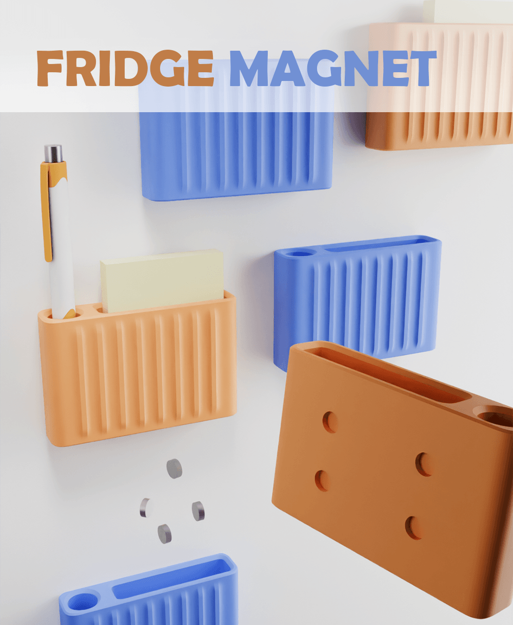 Pen & Notes Fridge Magnet 3d model
