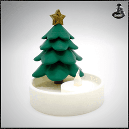 Christmas Tealight - Christmas Tree - separated Parts 3d model