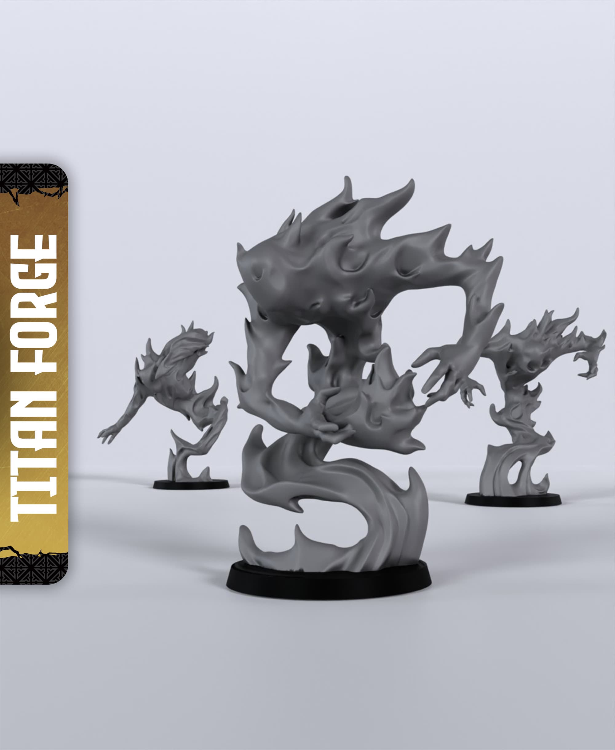 Fire Elementals - With Free Dragon - 5e DnD Inspired for RPG and Wargamers 3d model
