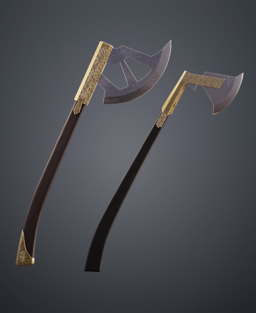 Gimli Throwing Axes - Lord of the Rings 3d model