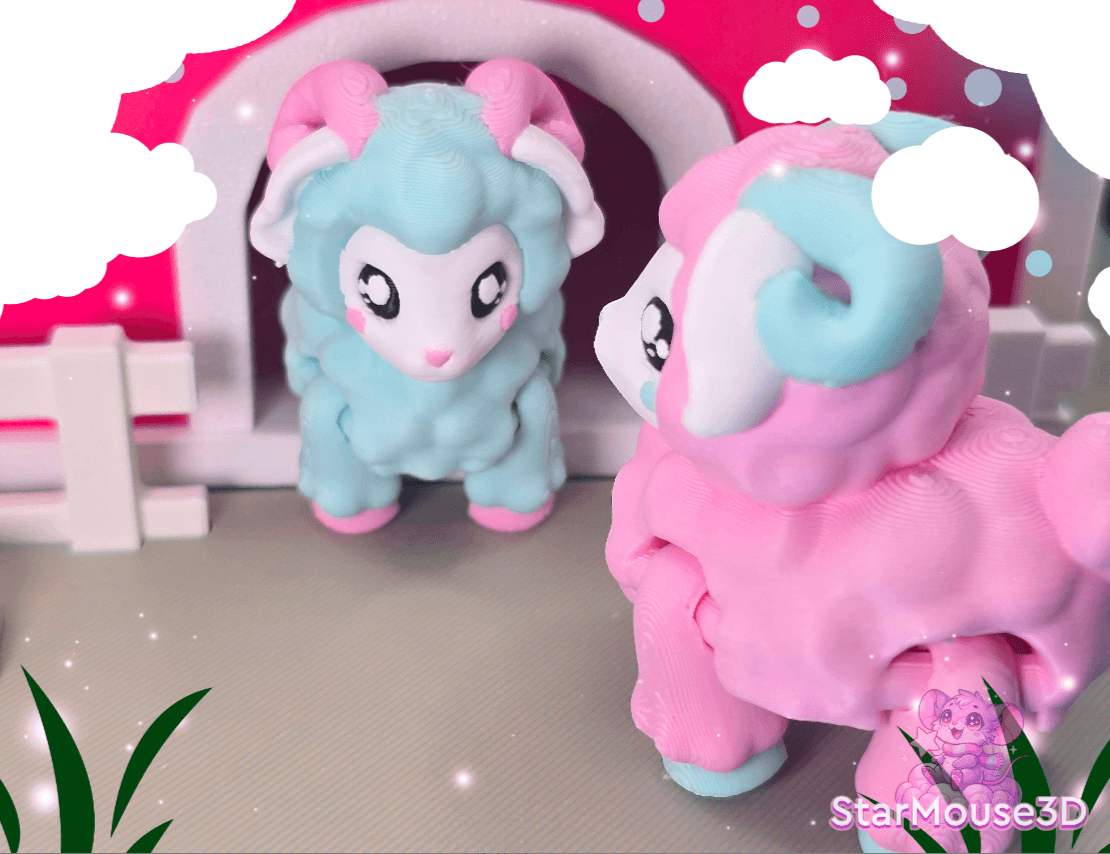 Mini Sheep and Barn Flexi Set 3d model
