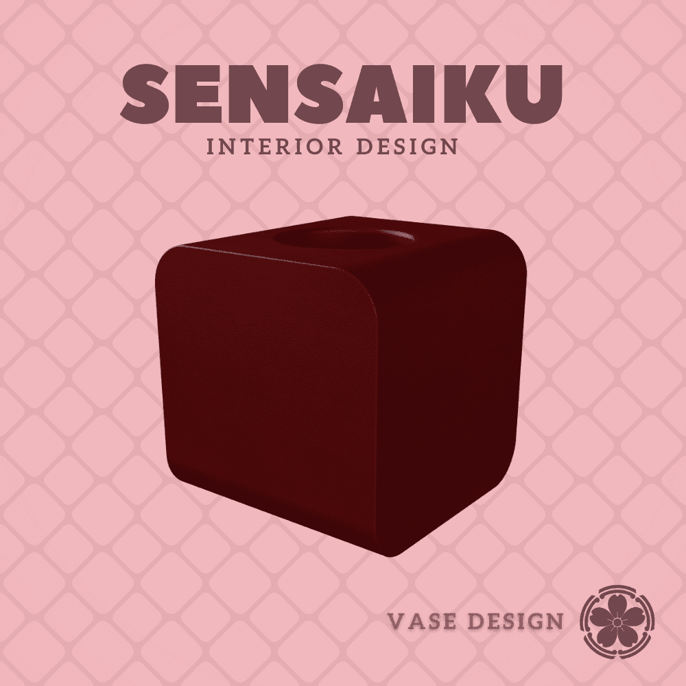 78. Rounded Cube 78 Custom Vase Design - Ikebana Home Decoration 3d model