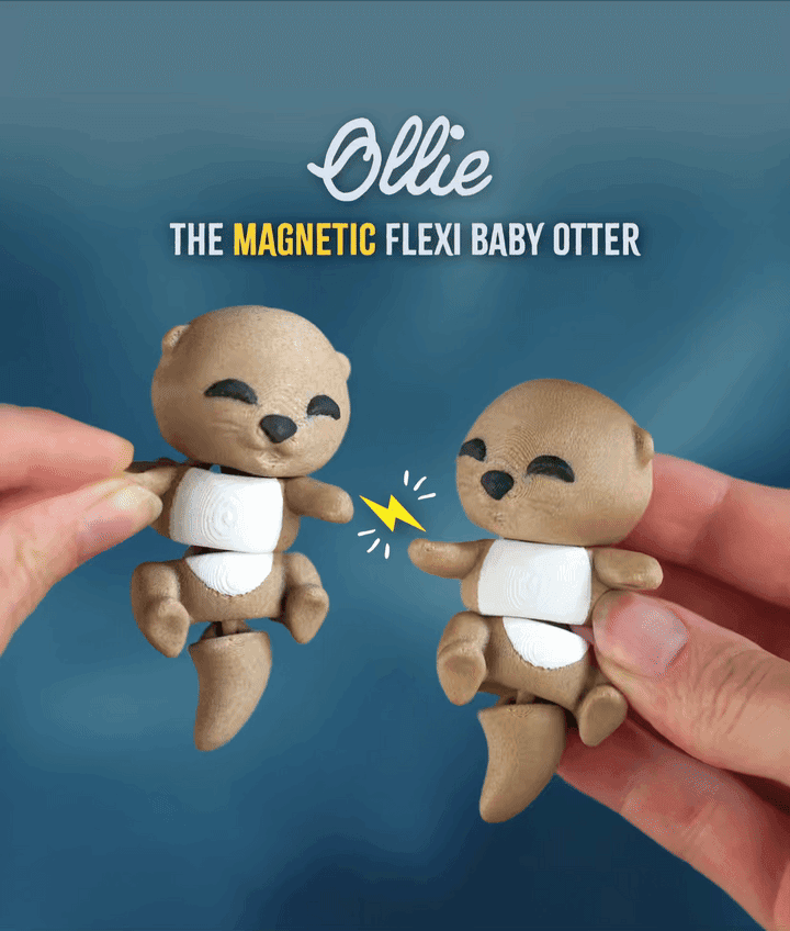 Baby Flexi Otters Magnetic Hand-Holding Companion 3d model