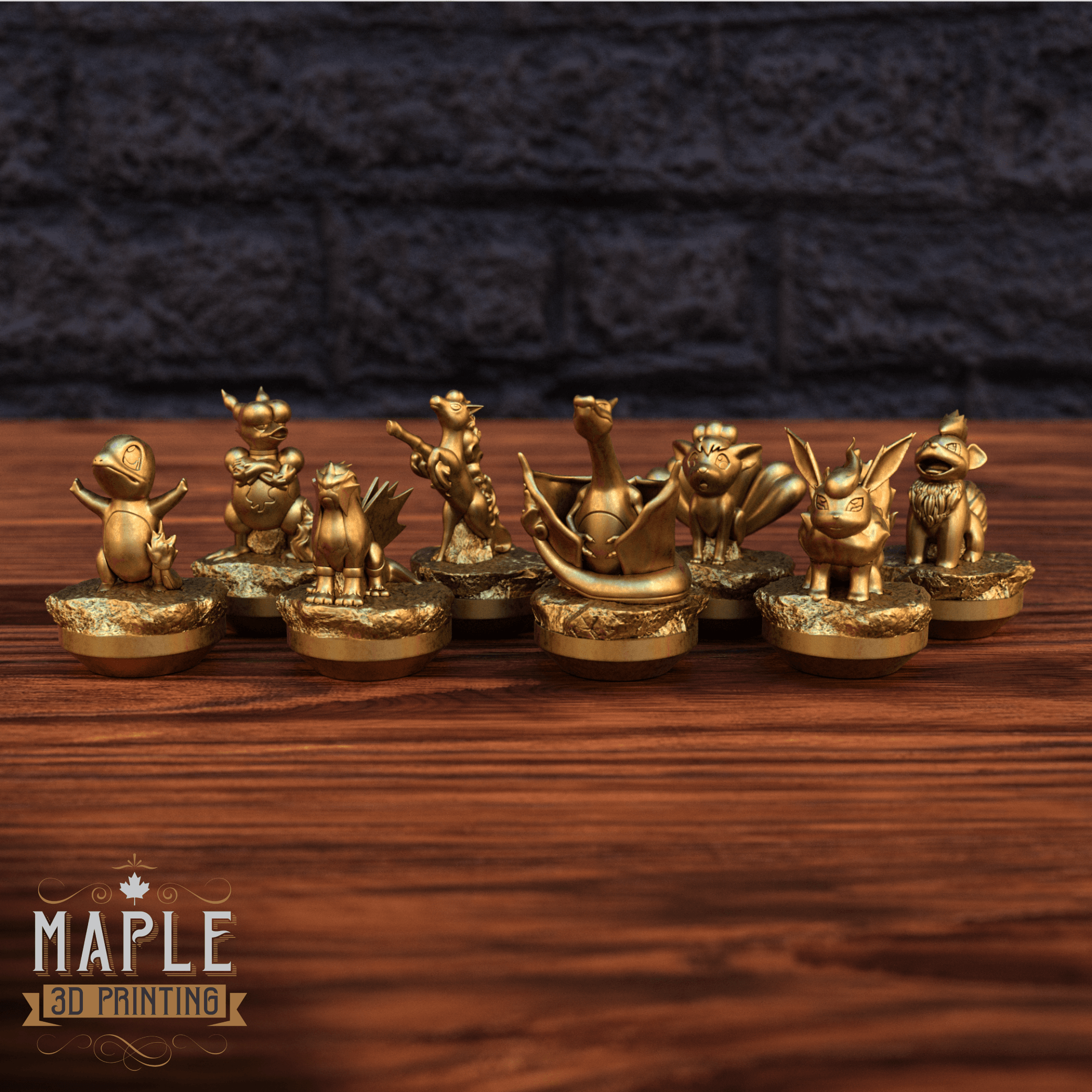 Pokemon Chess Set - Customizable - Support Free 3d model