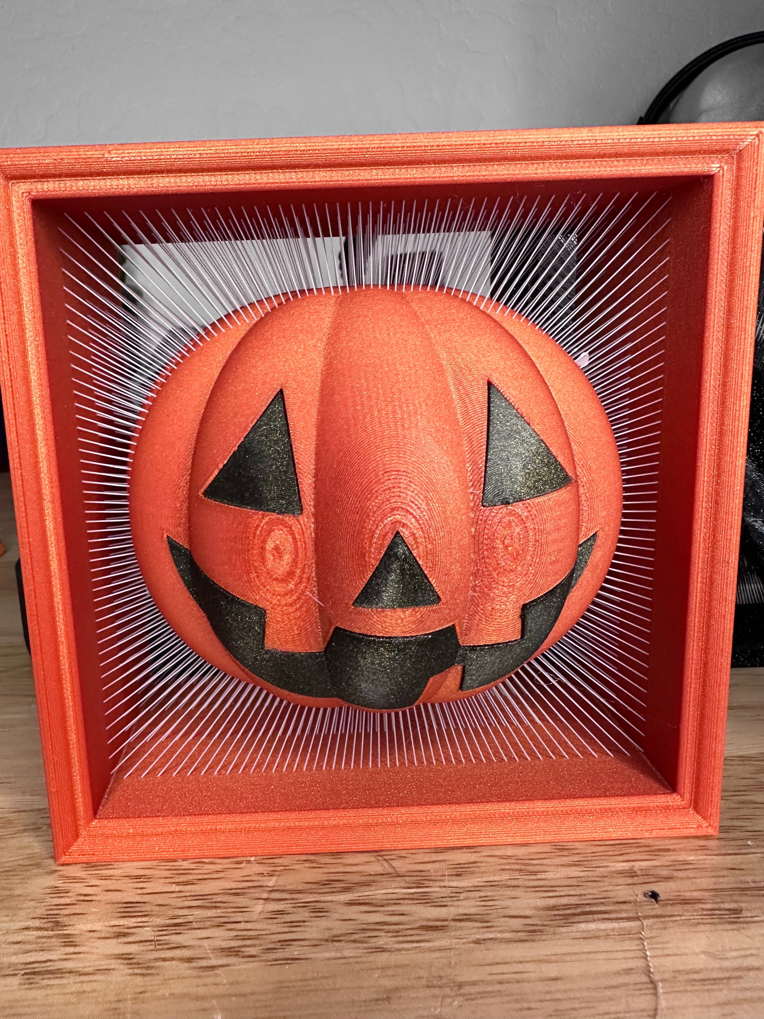 Spooky Jack O Lantern - tensegrity shadow boxes (String) 3d model