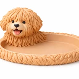 Fluffy Dog Trinket Dish STL.stl 3d model