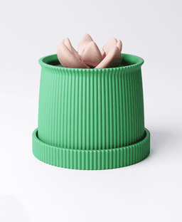 Small Curved Planter with Drip Tray 3d model