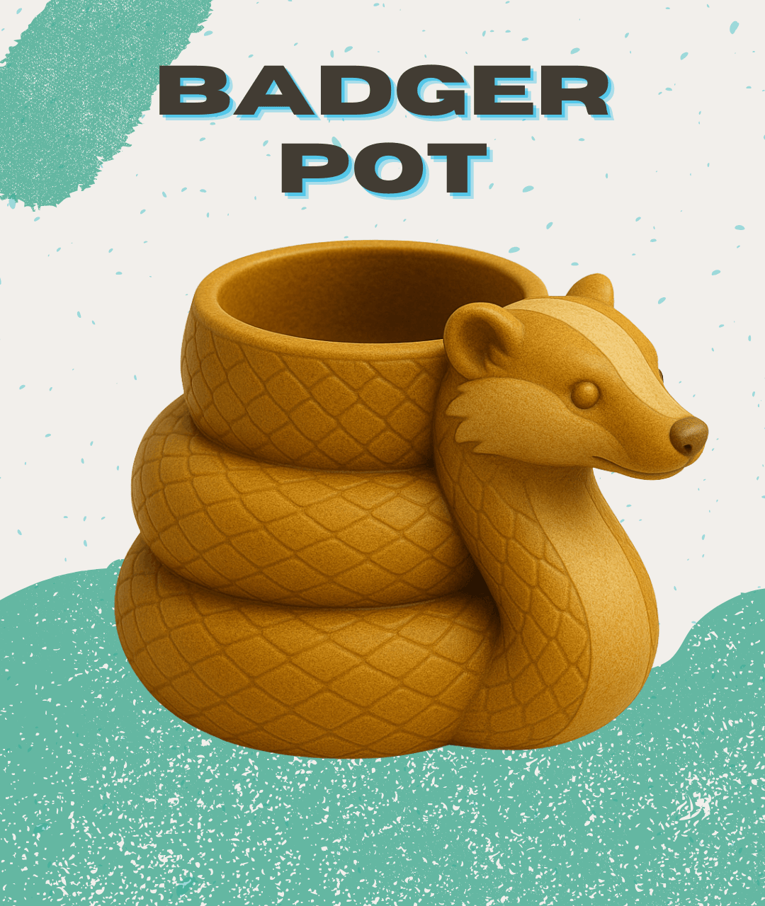 Badger Plant Pot 3d model