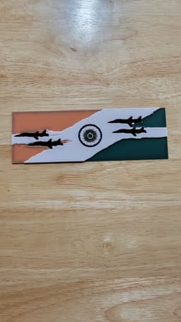 Indian Flag with Jets flying bookmark 3d model