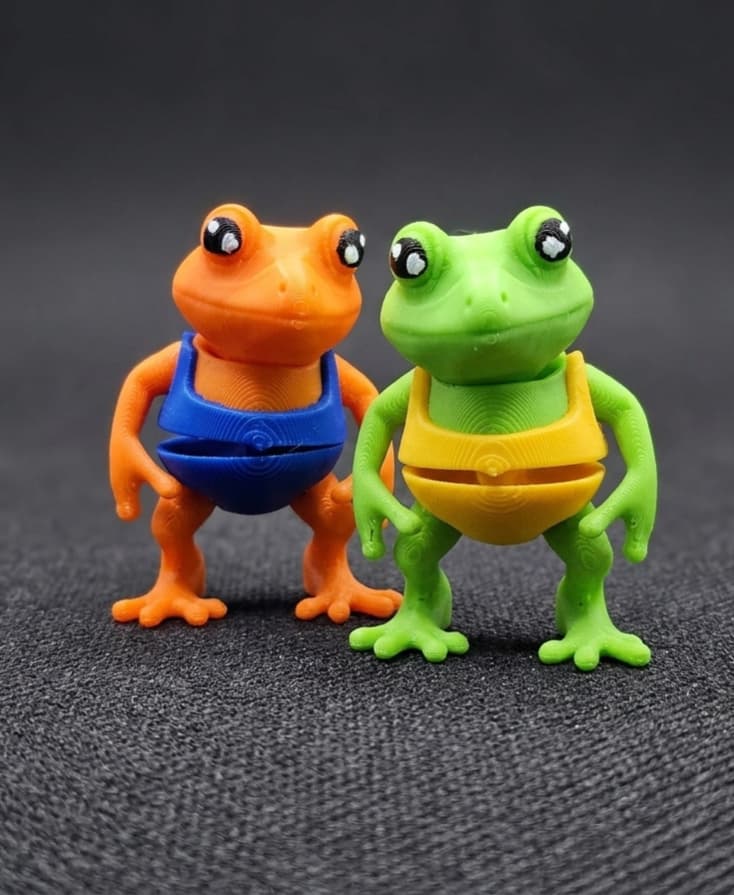Frog in swimsuit mini flexi and keychain 3d model