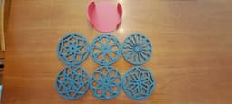 Geometric-shaped coaster plus holder 3d model