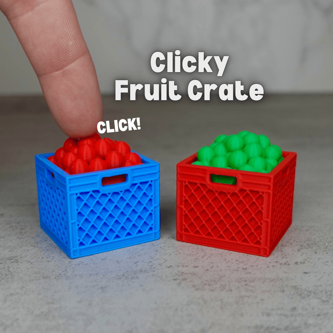 Clicky Fruit Crate (Keycap Fidget Toy) 3d model