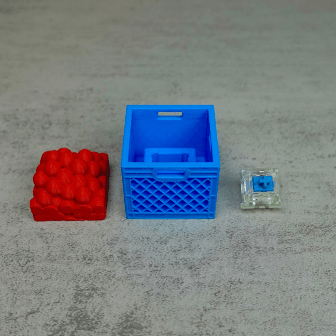 Clicky Fruit Crate (Keycap Fidget Toy) 3d model
