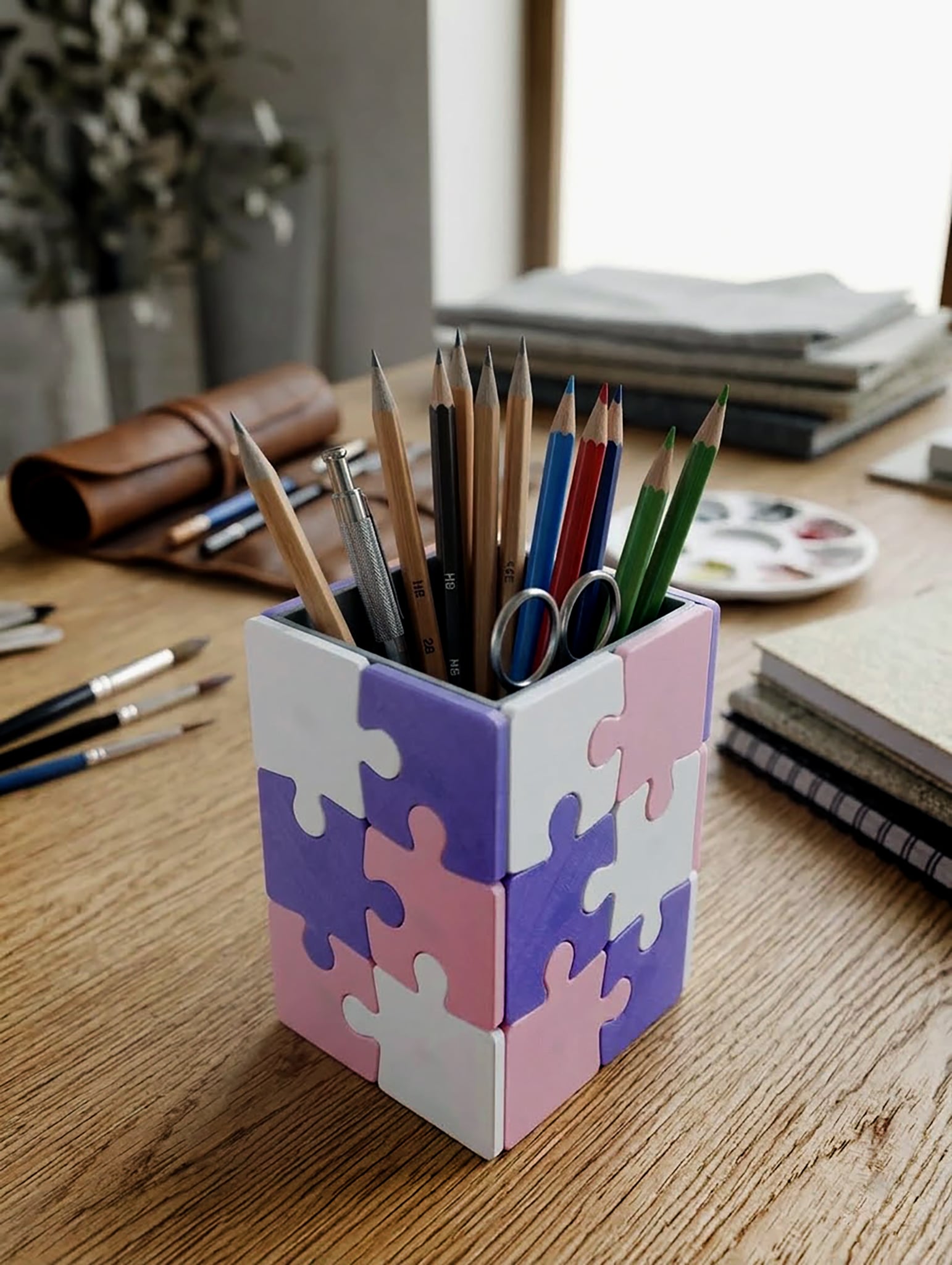 Puzzle Pencil Organizer 3d model