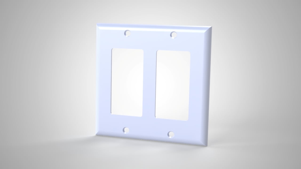 Double Gang Light Switch Cover 3d model