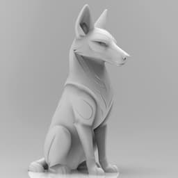 Mystical wolf minimalist sculpture 3d model