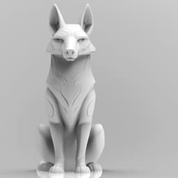 Mystical wolf minimalist sculpture 3d model
