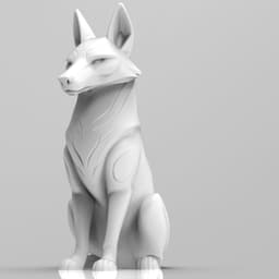 Mystical wolf minimalist sculpture 3d model