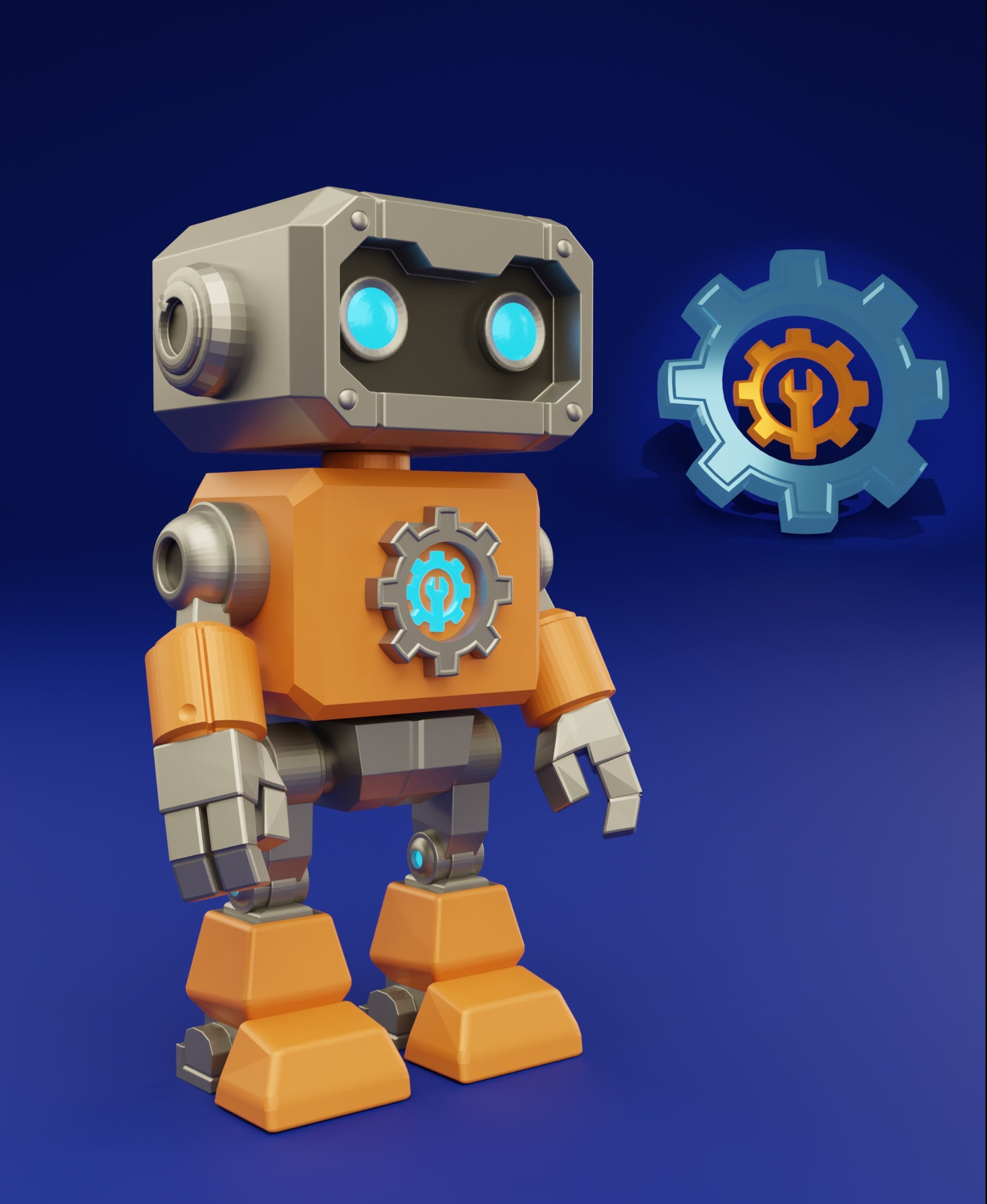 ModBot: Sprocket - Premium 3D Printable Robot Model | Modular, Magnet Ready Print 3d model