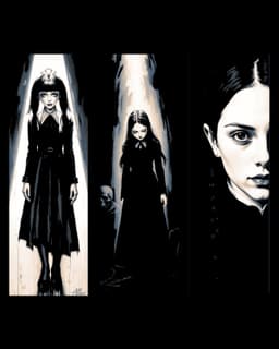 Fanart depictions of the character Wednesday Addams - Set of Bookmarks 3d model