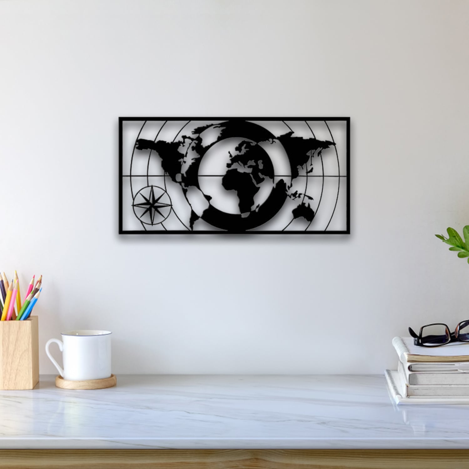 World Map Wall Art 3d model