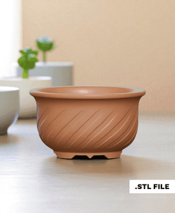 Ripple Twist Planter – Printable 3D Model in Wave Design 3d model