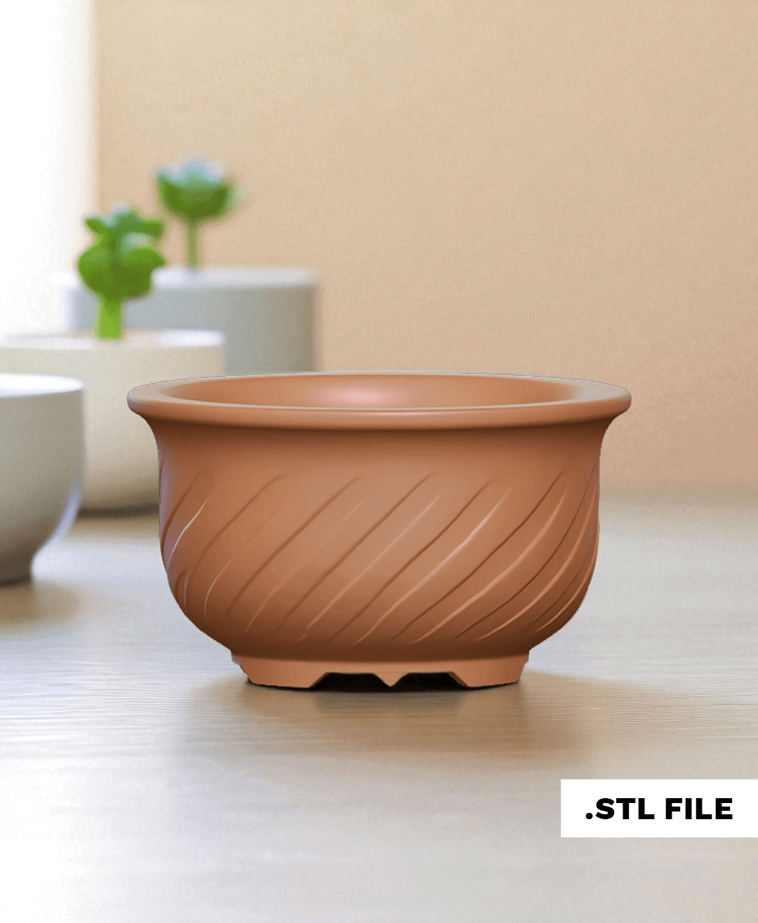 Ripple Twist Planter – Printable 3D Model in Wave Design 3d model