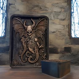 Gothic Skull with Bat Wings 3d model