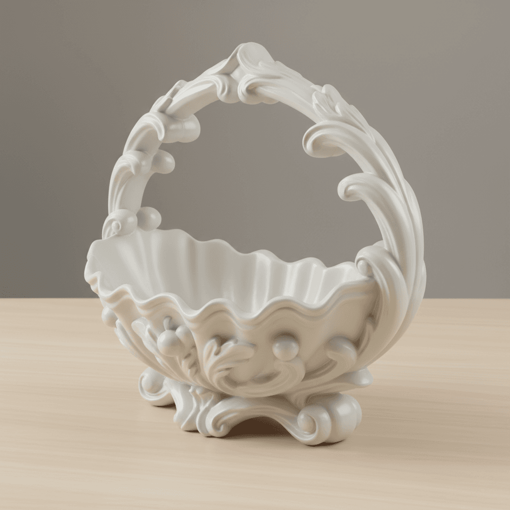 Pearl Shell Storage Basket Premium STL Design 3d model