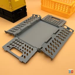 3D Printable Stackable and Foldable Storage Crate 3d model