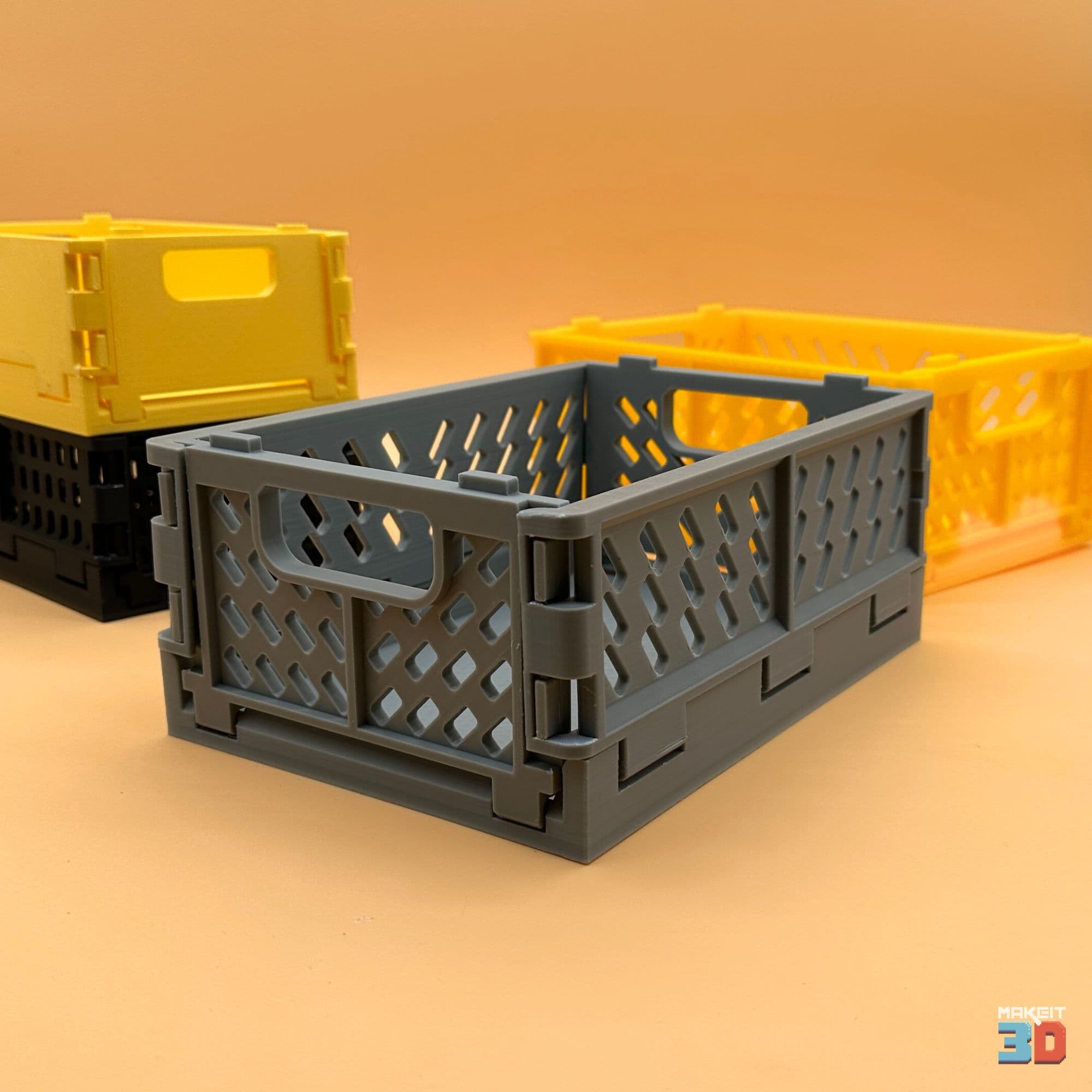 3D Printable Stackable and Foldable Storage Crate 3d model