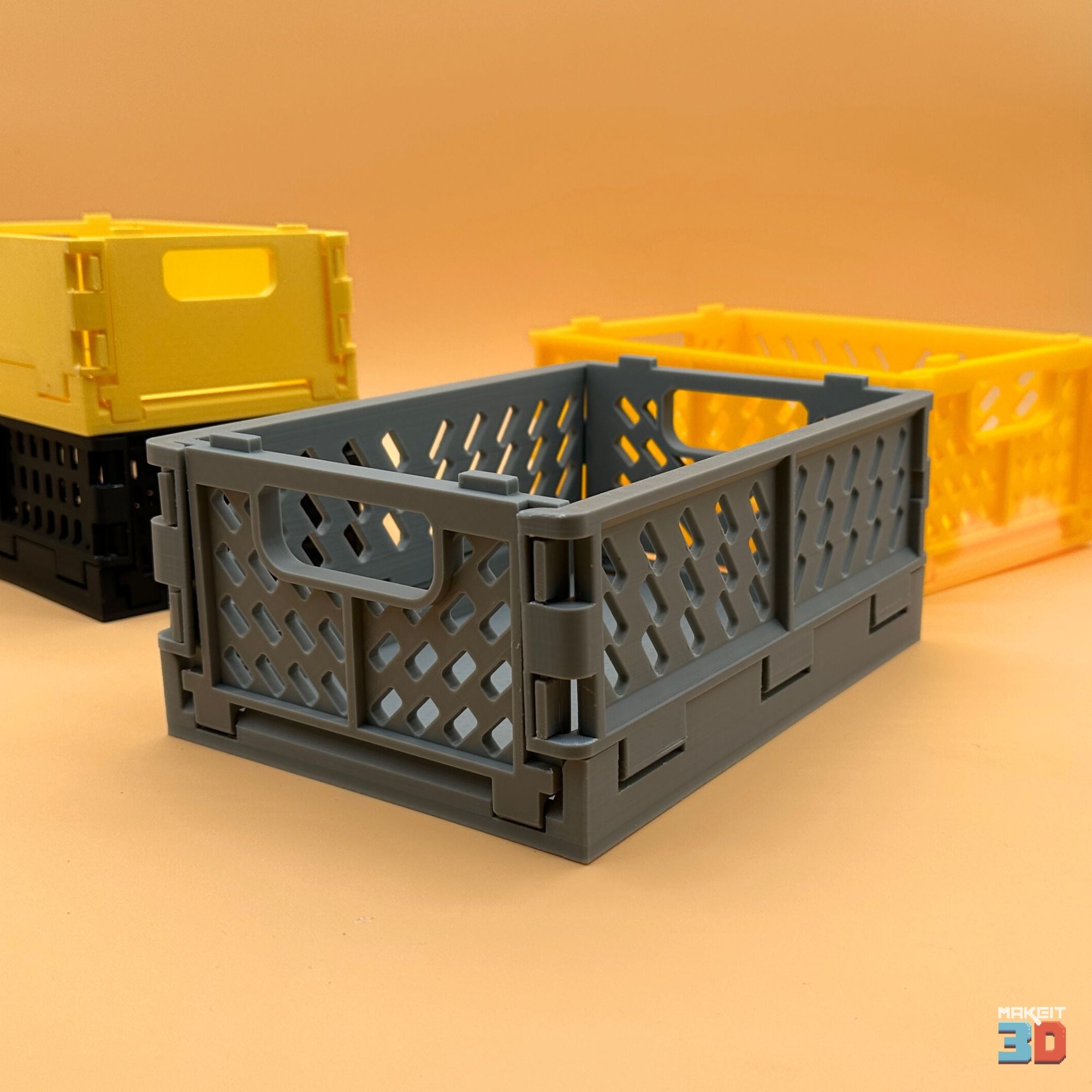 3D Printable Stackable and Foldable Storage Crate 3d model