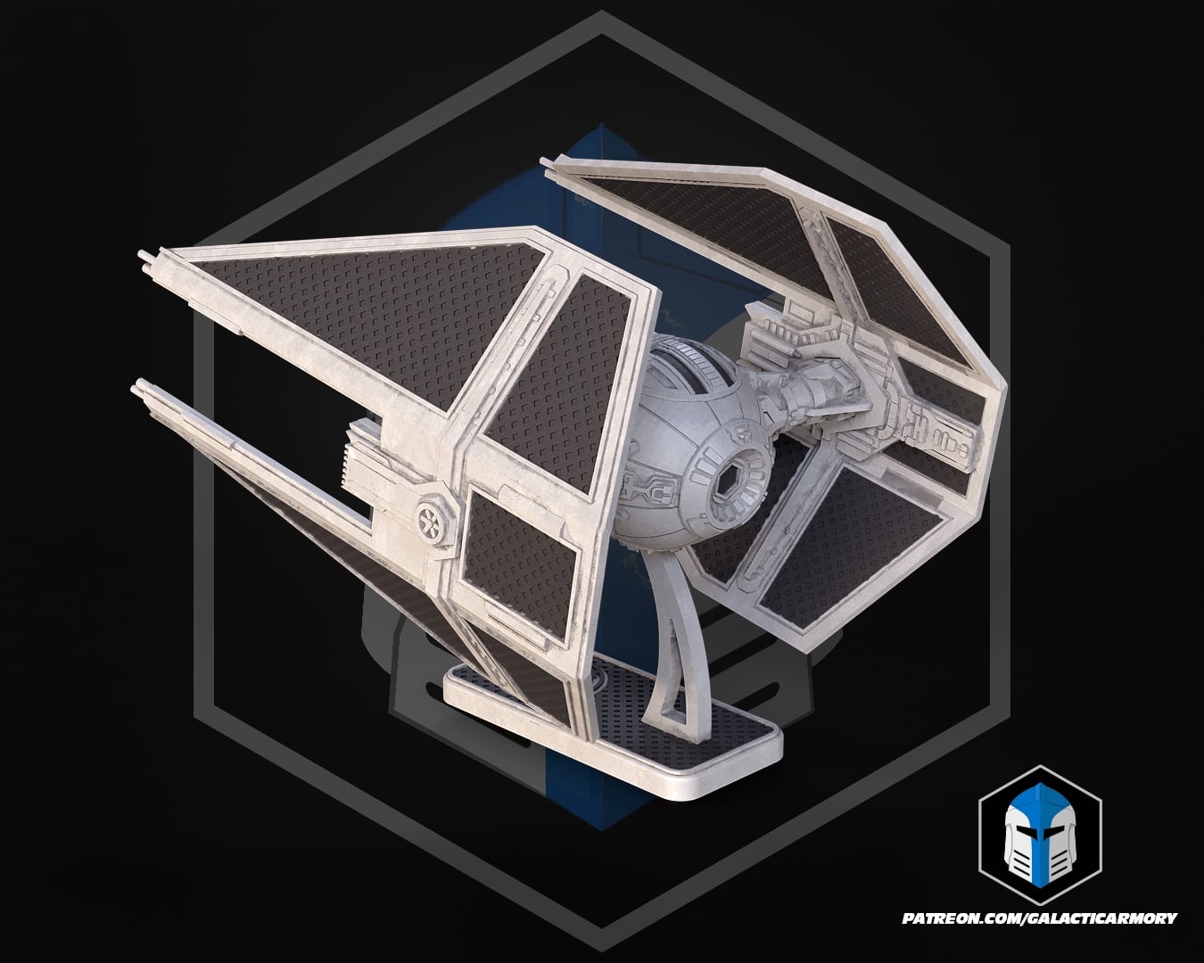 TIE Interceptor Vehicle Kit Card - 3D Print Files 3d model