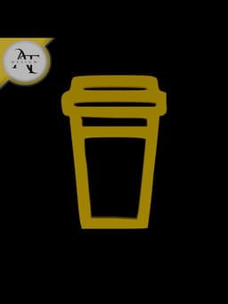 Simple Coffee Cup Symbol - 2D Art 3d model