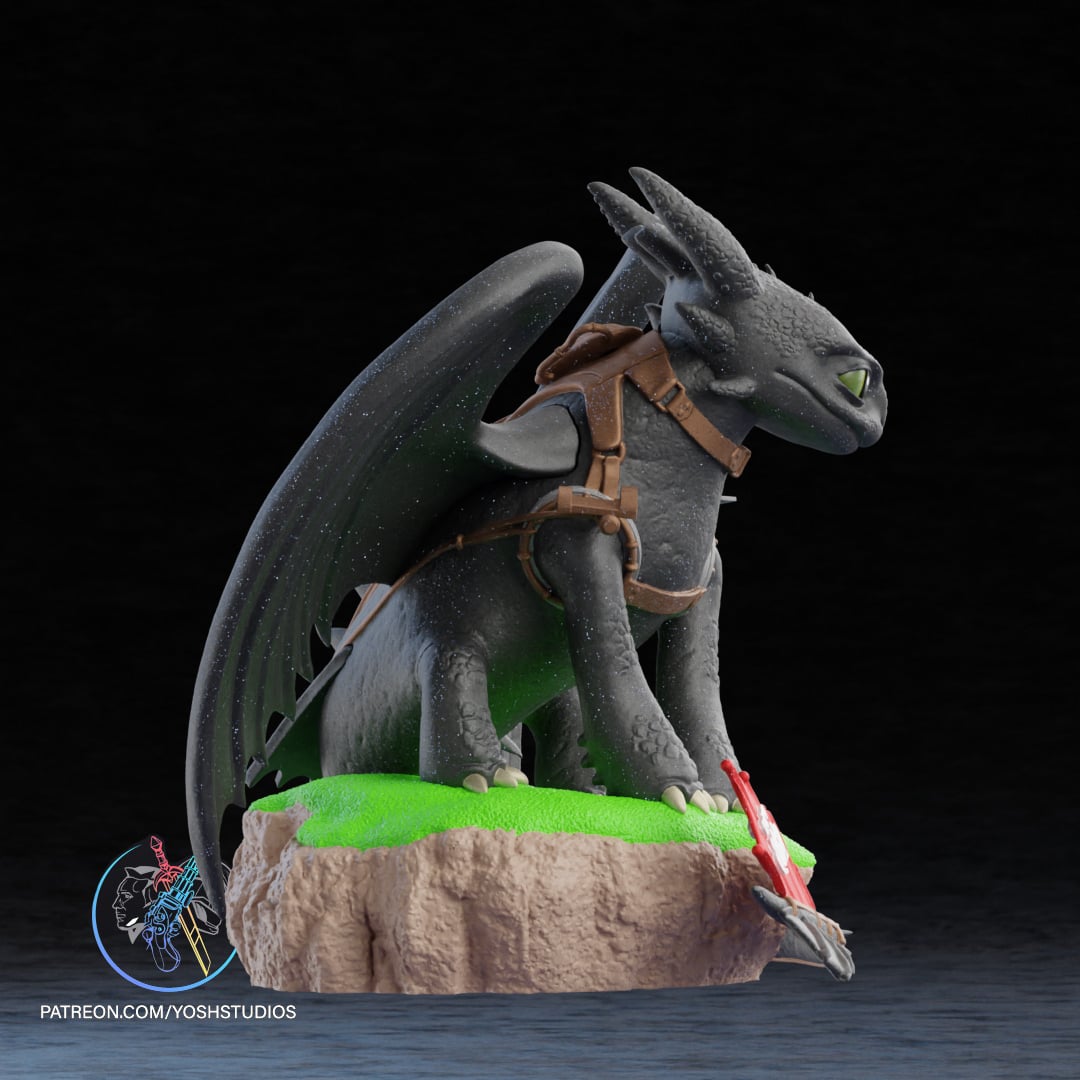 Life Size Toothless 3D Printer STL File 3d model