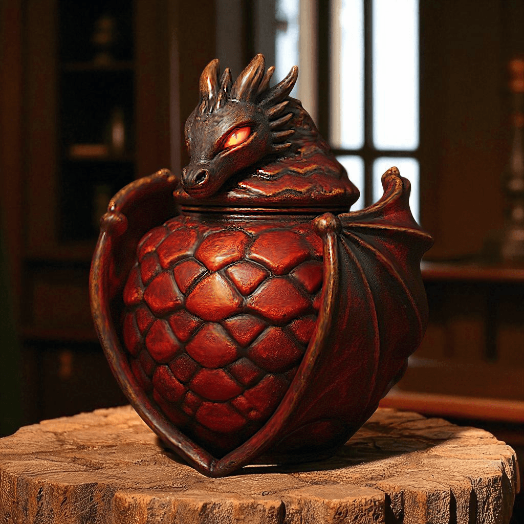 Ember Guardian Dragon Jar 3d model