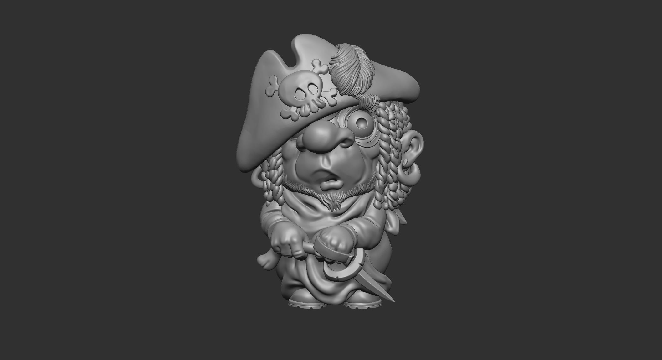 Stylized Pirate Captain Chibi 3d model