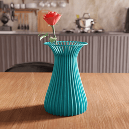 Parametric Ribbed Fluted Flower Vase 3d model