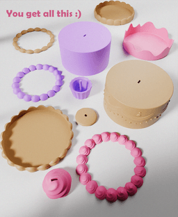 Cupcake & 2 Cakes Modular Set 3d model